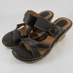 BOC Brown slip on wedge sandals | Size 9
